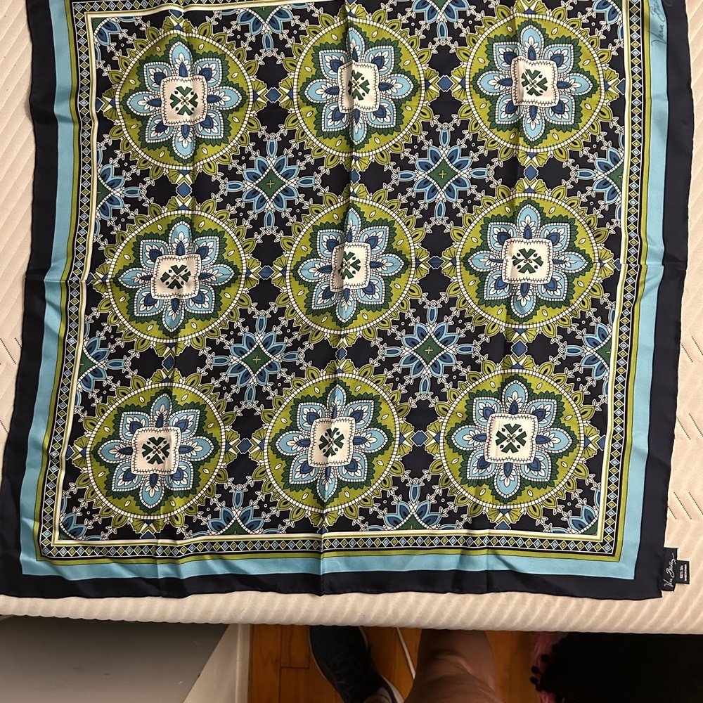 Vera Bradley square scarf green and blue never used